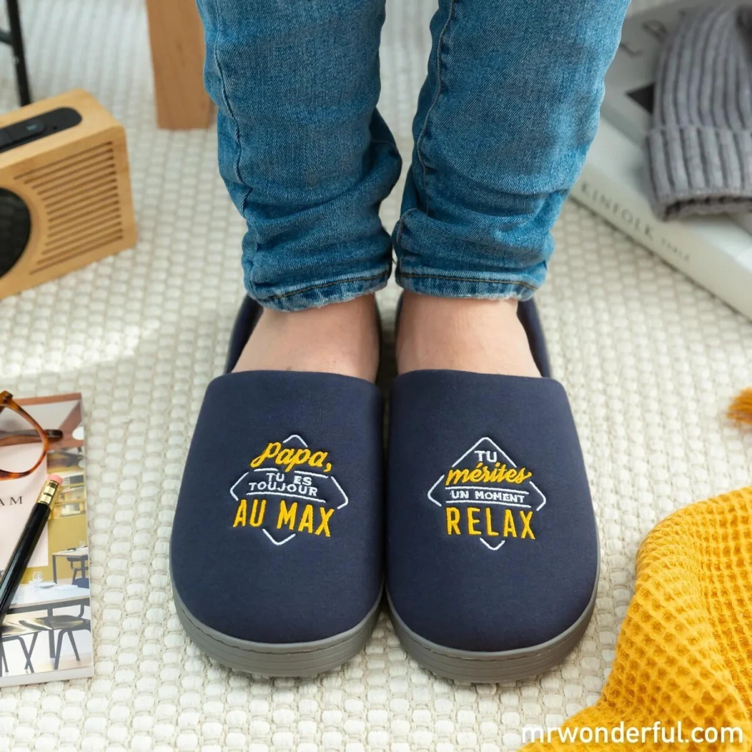 Chaussons - Papa, Tu Es Toujours Au Max Mr. Wonderful 6 Chaussons - Papa, Tu Es Toujours Au Max Mr. Wonderful – Image 4